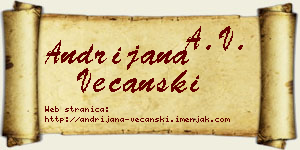 Andrijana Večanski vizit kartica